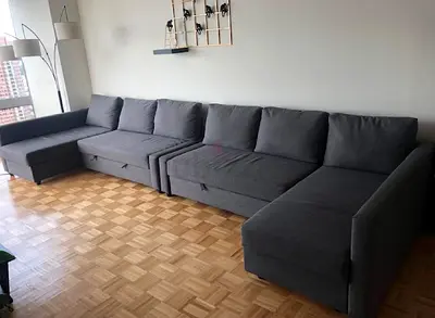 Corner sofa bed with storage
