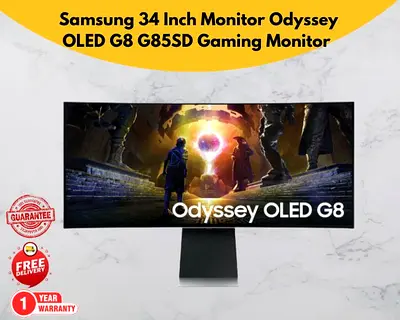 Samsung 34 Inch Odyssey OLED G8 G85SD 175Hz Gaming Monitor-Brand New Free Delivery - 1 Year Warranty