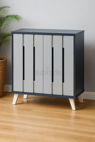 Modern 4-Tier Grey White Shoe Cabinet – Luxury Shoe Rack with Shelves for Entryway Storage