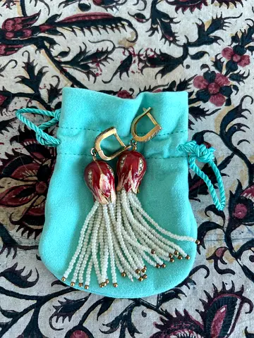 Antique Art Nouveau Drop Earrings