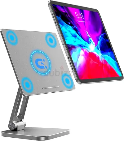 Magnetic Stand iPad Desk Holder Tablet Stand Rotating Adjustable Foldable Portable Aluminum Desktop
