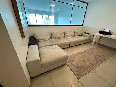 Leather White L-Shaped Sofa
