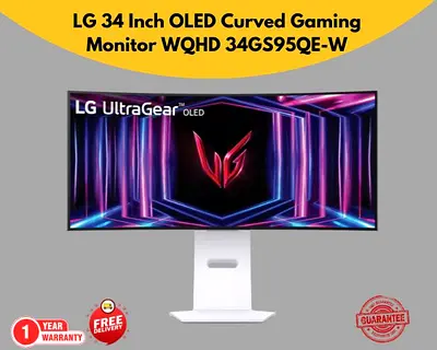 LG 34 Inch UltraGear™ OLED Curved Gaming Monitor WQHD 1440P - New - Free Delivery All Over UAE