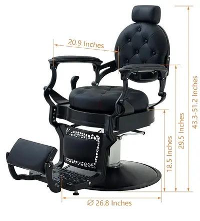 Luxurious Adjustable Barber Chair with Footrest