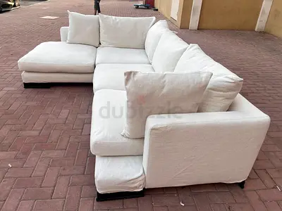 L-Shaped Corner Sofa in Cream Color