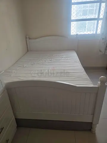 IKEA queen size bed with grey mattress for Sale