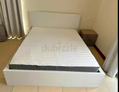 IKEA MALM King Size Bed Frame (180x200) with Mattress  2 Storage Drawers