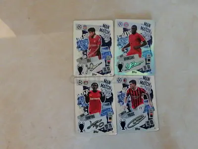 match attax 4x signed cards