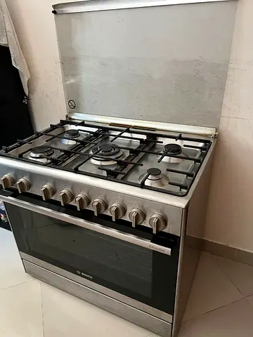 Original Bosch Gas Cooker – Model HSG736357M – 90 cm – Stainless Steel – Excellent Condition