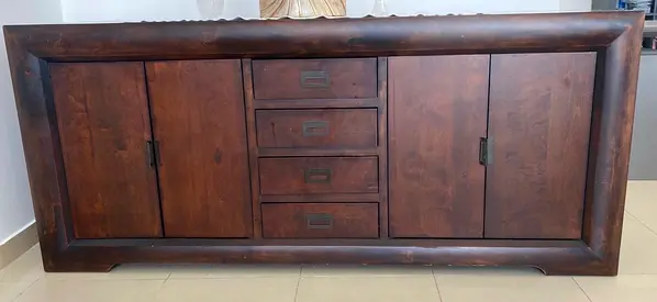 Sturdy Dark Wood Sideboard with Ample Storage
