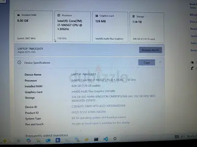 Acer aspire 5 core i7