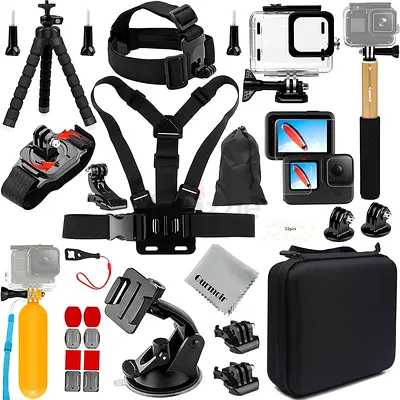 Gurmoir Accessory Set with Waterproof Housing for Gopro Hero 12/Hero 11/Hero 10/Hero 9 Black, Full E