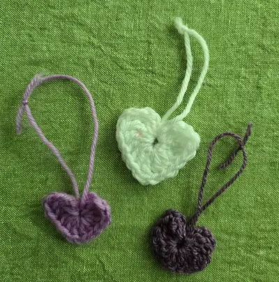 Handcrafted Crochet Heart Charms - Set of 3
