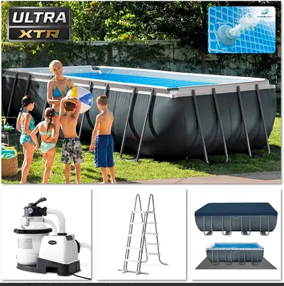 Intex ultra XTR Frame Pool -  5.4 X 2.74 X 1.32 M (With Filter, Pump, Cover, Ladder, fountain)