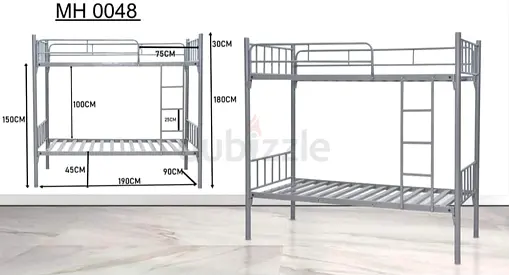 Sturdy and Stylish Metal Bunk Bed for Sale 90X190