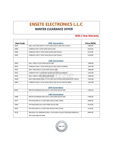 Winter Clearance on Laptops and Accessories at Ensete Electronics