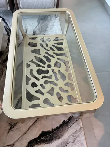 Stylish Glass Top Coffee Table with Unique Design
