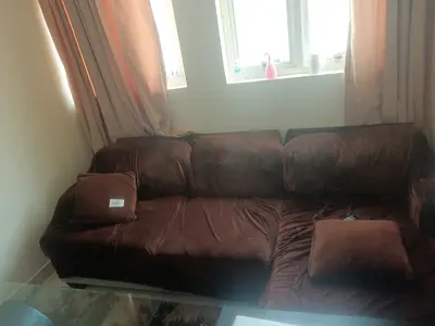 Cozy Brown Fabric Sofa for Sale