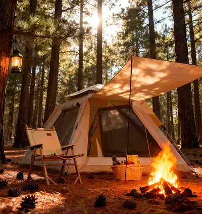 Instant camping tent for 6 used for pictures