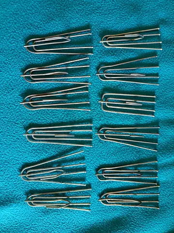 Curtain metal hooks set fork type