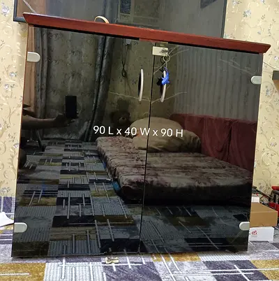 Elegant Black Mirror Finish Cabinet for Sale