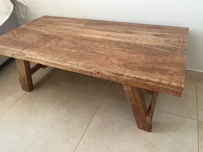 Solid Mango Wood Center table with 2 side tables - set of 3