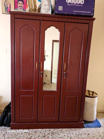 Spacious Wooden Wardrobe with Mirror for Sale