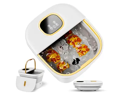 Collapsible Foot Spa with Heat,Remote Temperature Control and Bubble,Foot Bath Tub with 6 Modes