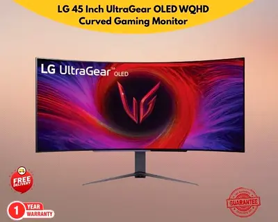 LG 45 Inch UltraGear OLED WQHD 0.03ms Curved Gaming Monitor 45GS96QB-B - Free Delivery All UAE