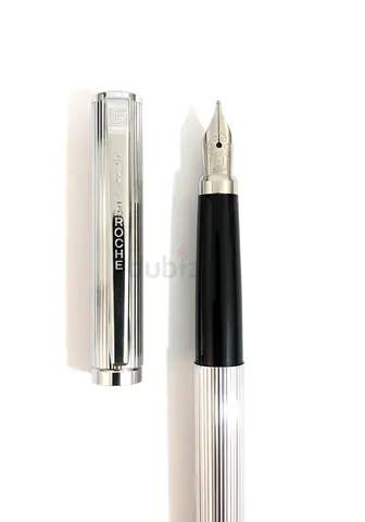 Guy Laroche Paris Luxury Silver Guilloche Fountain Pen