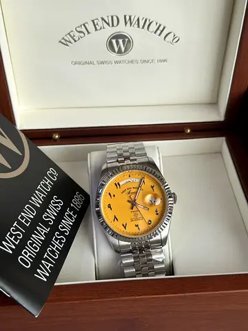 West End Watch Yellow Dial size 41mm new full set