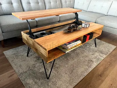 Stylish Coffee Table with Lift-Top Design