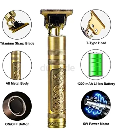 Mens Titanium T-Blade Hair Trimmer with Dragon Design