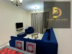 One bedroom and living room with gym and swimming pool, two bathrooms, two balconies, master bedroom
