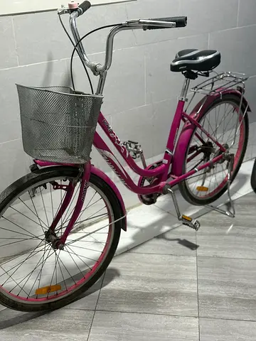 Charming Pink Cruiser Bike with Basket and Land rover MTB bike both for 400 AED