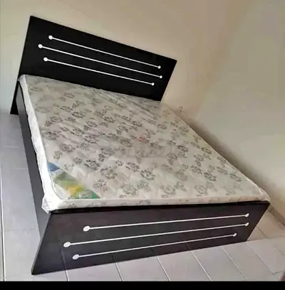 Modern Black Bed Frame with Storage