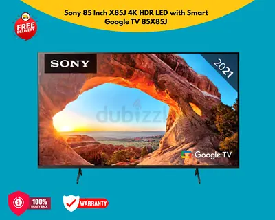 Sony 85 Inch 4K HDR LED with Smart Google TV 85X85J - New - Warranty - Free Delivery All Over UAE
