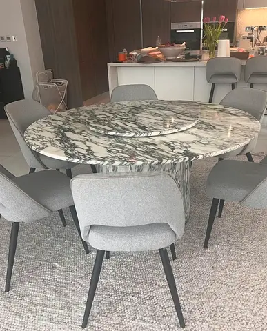 Elegant Round Italian Marble Dining Table