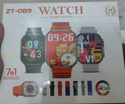 Stylish 7-in-1 Smartwatch with Multiple Straps, Super Amoled screen, Wireless charging