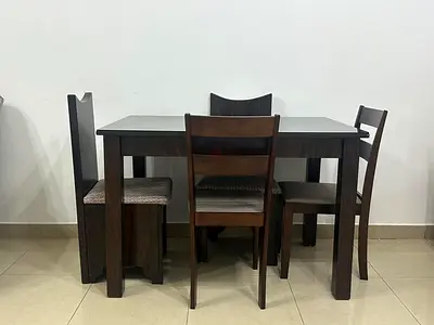 Glass top Dining table with 4 chairs