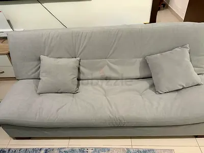 Comfortable Grey Sofa with Cushions