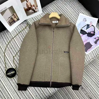 Miu Miu Cotton Fleece Zipper Blouson Jacket.