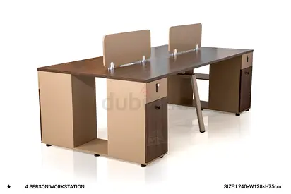Spacious 4-Person Workstation for Modern Office Setup