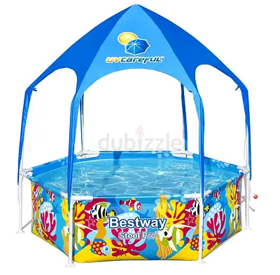 Steel Pro UV Careful Splash kids Pool with shed