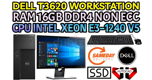 DELL T3620 WORKSTATION 16GB RAM DDR4 8 CORE INTEL XEON E3-1240V5 NVIDIA QUADRO 2000 1GB DDR5