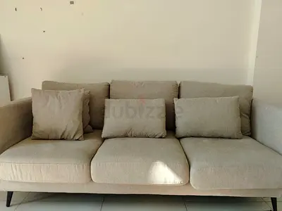 Comfortable Beige Fabric Sofa