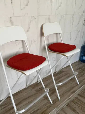 Modern White and Red Chairs - Great Condition