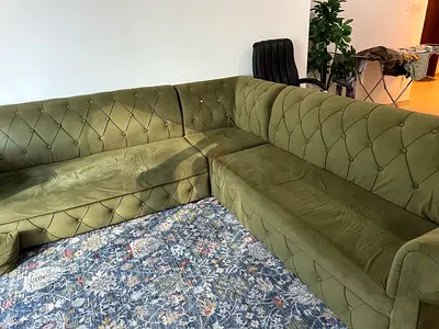 Stylish Olive Green Corner Sofa for Sale