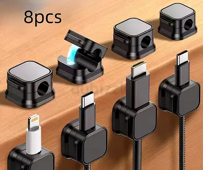 8-Piece Cable Management Clip Set - Keep Your Cables Organized!