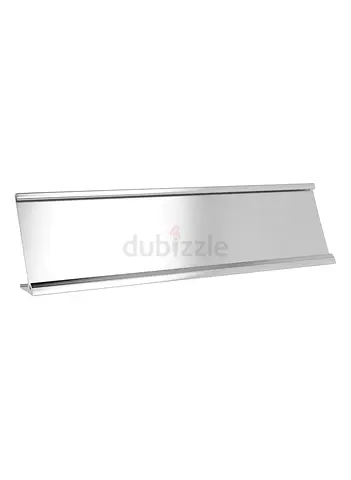 250 x 60mm Aluminum Name Plate Holder for Desk Office Business Door Sign Holder Silver